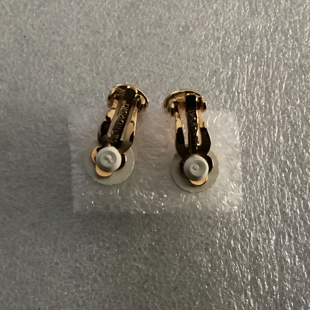 Swarovski Vintage Gold-tone Half Hoop Clip On Earrings - Picture 4 of 14